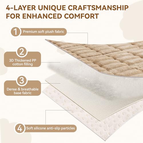 OTOB Couch Cover for Dogs Washable, Non Slip Plush Sofa Covers for 3 Cushion Couch, Fuzzy Pet Friendly Mat Bed Furniture Protector Sofa Slipcover, All Seasons (Coffee, 27.6" x 70.9") - Image 5
