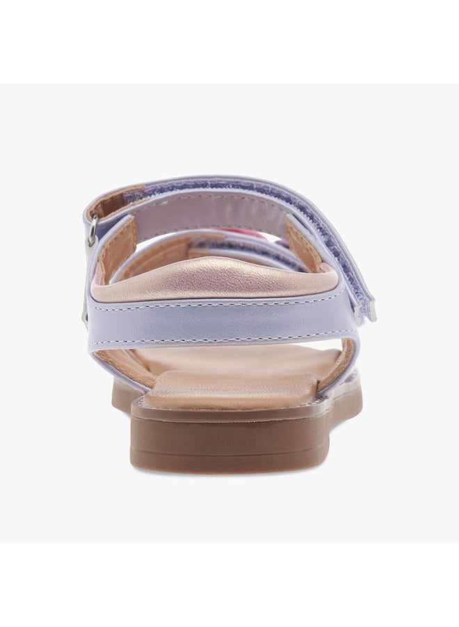 Flora Bella By Shoexpress Girls Seashell Applique Sandals with Hook and Loop Closure  - Image 4