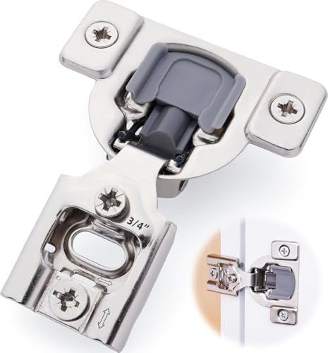 Decobasics 50 Pack Soft Close Cabinet Hinges 34 Overlay for Kitchen Cabinet Doors Face Frame Concealed Hidden Hinges Stainless Steel SelfClosing with 3Way Adjustment Slow Close Damper