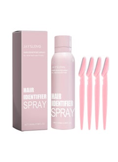 Jaysuing Hair Identifier Spray for Face Shaving, Hair Identify Dermaplaning Spray with 4 Razors for All Skin and Hair Type, Moisturizing Face Hair Identifier Spray  - Image 1