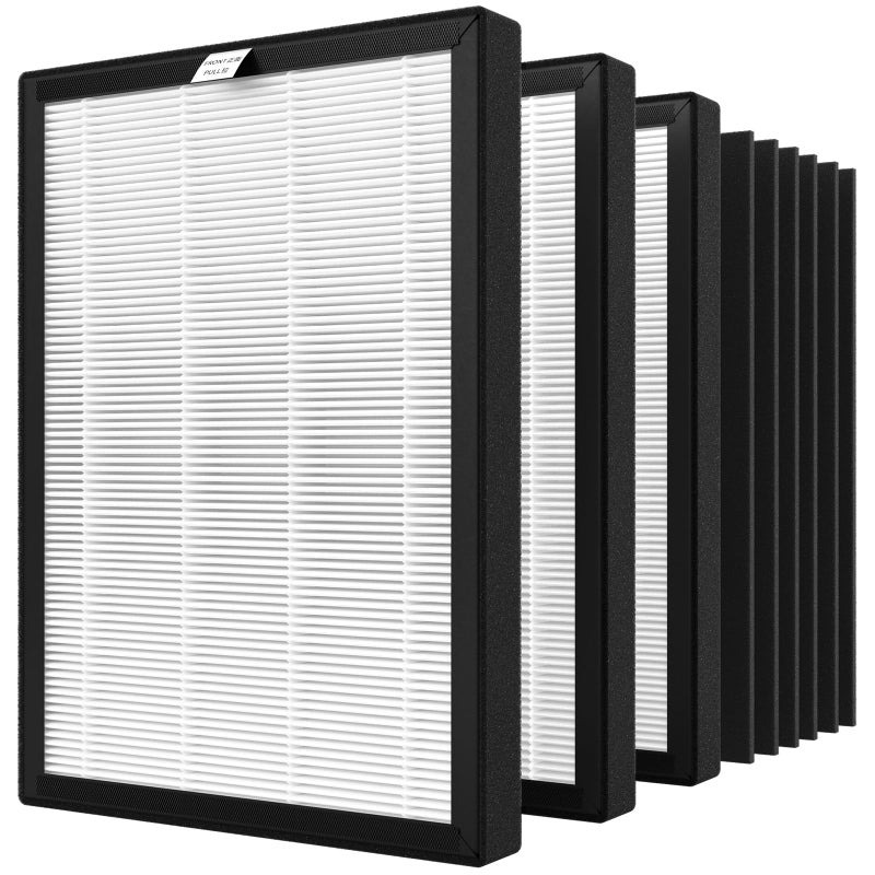 ProHEPA 9000 Replacement Filter Sets for VEVA ProHEPA 9000 Air Purifier Including 3 True HEPA Filters  6 Carbon Filters