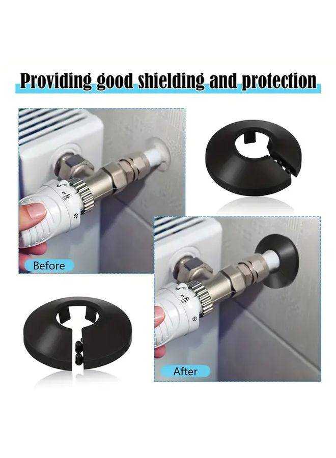 Stainless Steel Silver Triangle Valve Round Snap On Pipe Wall Hole Cover Up 4pcs - Image 2