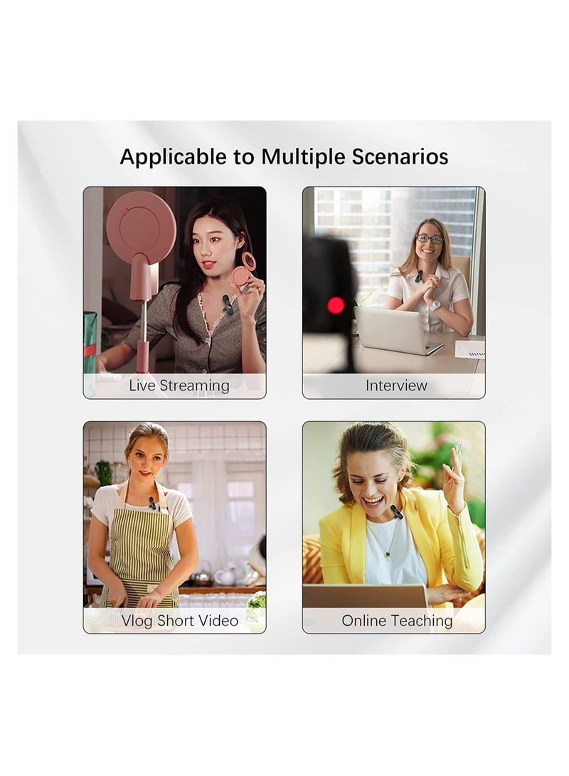Wireless Lavalier Microphone for USB C Smartphone, Plug and Play Mini Mic for YouTube TikTok Live Streaming Gaming K Song Recording Auto Noise Reduction
