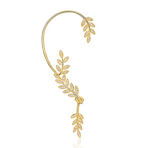 Vercret Gold Earrings Cuff for Women CZ Earring Ear Cuff for Friend, Sister, Daily Wearing - Image 1