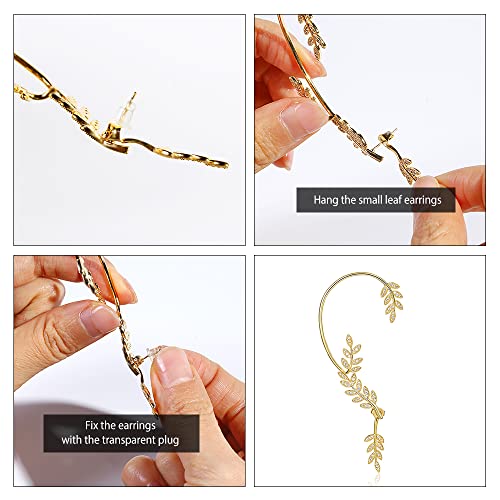 Vercret Gold Earrings Cuff for Women CZ Earring Ear Cuff for Friend, Sister, Daily Wearing - Image 3