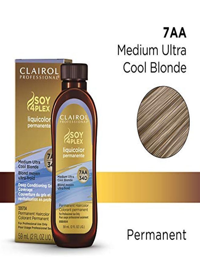 CLAIROL PROFESSIONAL صبغة الشعر الدائمة Liquicolor للشعر الأشقر، 7Aa Med Ultra Cool Blonde، 2 أونصة  - Image 2