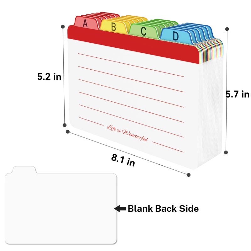 Neando 5 x 8 inches Index Card Dividers, Alphabetical Tabbed Index Cards Guides, Colored Note Cards, File and Recipe Guides with Alphabetical Tabs, Assorted Colors, 24 Counts, A-Z Guide - Image 3