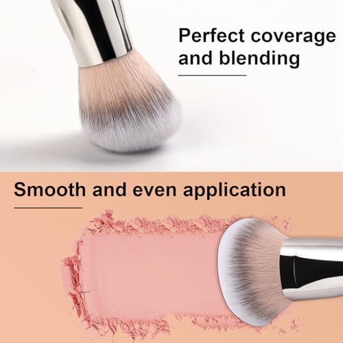 TEOYALL Domed Cheek Brush, Medium Precision Brush Head with Dense Synthetic Bristles for Contour Bronzer Blush with Loose Powder Cream - Image 4