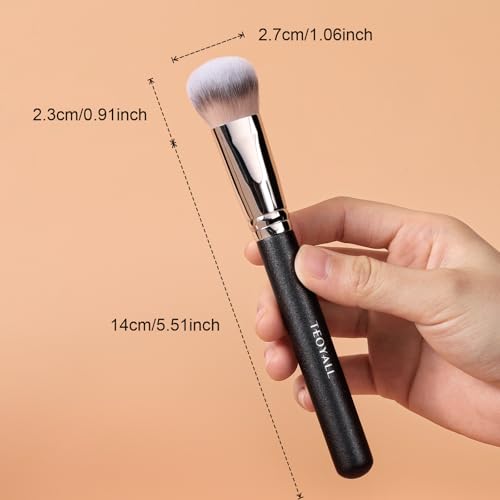 TEOYALL Domed Cheek Brush, Medium Precision Brush Head with Dense Synthetic Bristles for Contour Bronzer Blush with Loose Powder Cream - Image 5