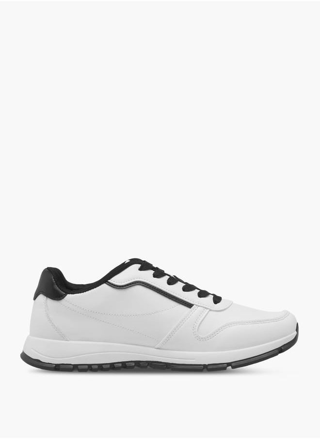 LBL by Shoexpress Men Panelled Sneakers with Lace-Up Closure  - Image 3