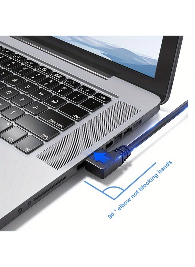 كابل تمديد USB 3.0 بزاوية هابطة 5 جيجابت في الثانية محول كوع 90 درجة أسود - Image 4