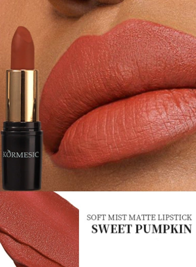 Kormesic Pure Matte Lipstick Long Lasting Waterproof for Women Highly Pigment Velvety Nude Super Stay Soft Hydrating & Lightweight Moisturizing Lip Gloss Pumpkin Color - Image 3