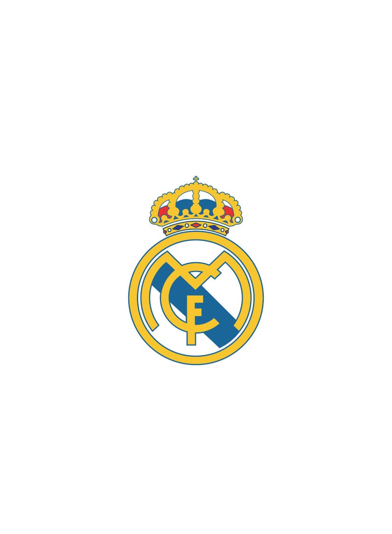 Real Madrid CF Crest Car Sticker, Glossy Finish, Vinyl, Multi-colour, for Cars and Smooth Surfaces - Image 1