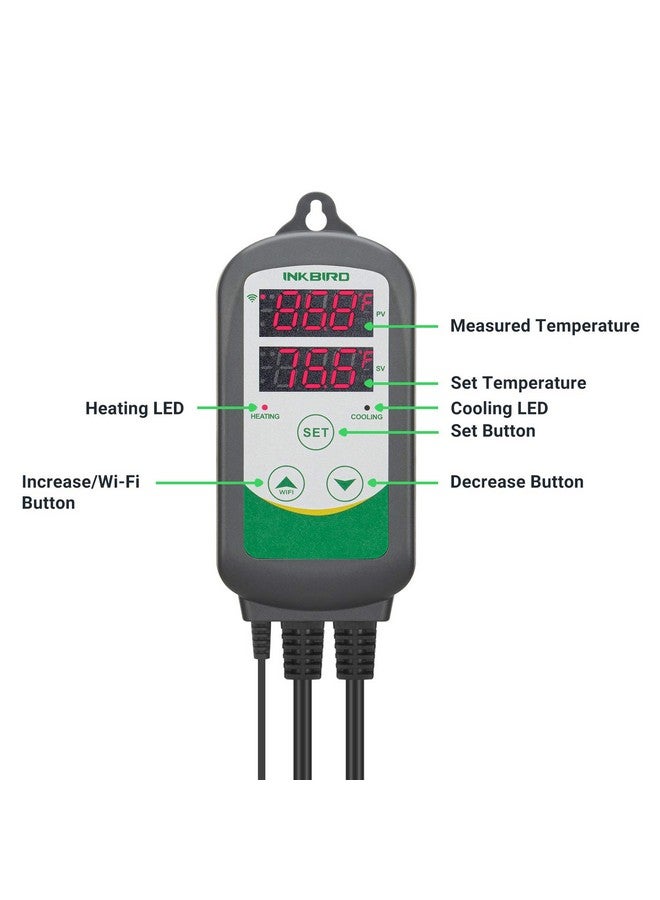 INKBIRD Wifi Itc308 Digital Temperature Controller Aquarium Thermostat For Aquarium Heater And Cooler, With Waterproof Sensor. - Image 5