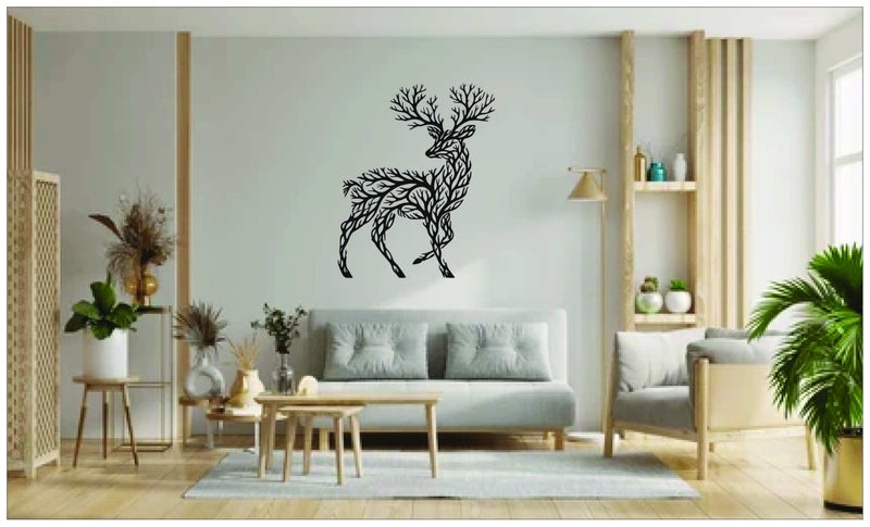 Saifix Metal Wall Art Black Sculptures | Modern Wall Hanging Home Decoration | Living Room, Bedroom & Office Décor (Deer) - Image 5
