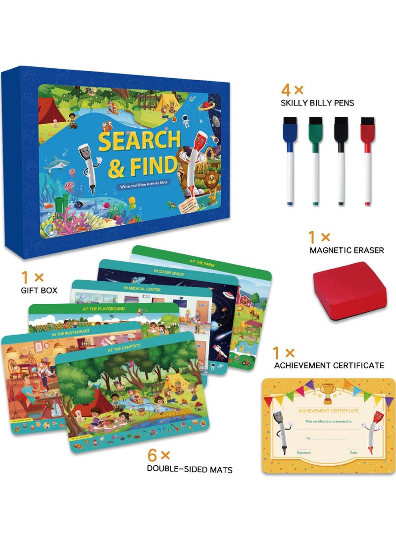 Preschool Learning Activities, Search and Find Books for Kids Ages 3,4,5,6, Busy Book for Toddlers,12 Themes Educational Game Toys, Arts and Crafts Mat Books, Birthday Gifts for Girls and Boys  - Image 1