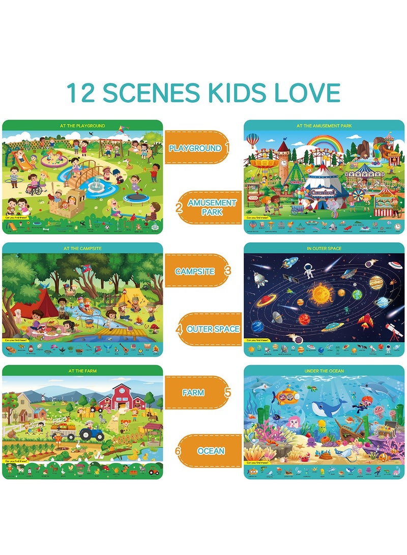 Preschool Learning Activities, Search and Find Books for Kids Ages 3,4,5,6, Busy Book for Toddlers,12 Themes Educational Game Toys, Arts and Crafts Mat Books, Birthday Gifts for Girls and Boys  - Image 2