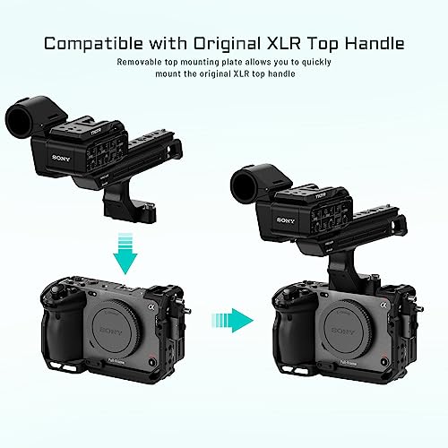 Tilta طقم قفص الكاميرا الأساسي من تيلتا لـ FX3/FX30 V2 | يشمل القفص، مقبض علوي، قاعدة، والمزيد | لوحة علوية سكة ناتو، حذاء بارد، خيوط 1/4"-20 و 3/8"-16 | تصميم برغي إبهام | أسود - Image 4