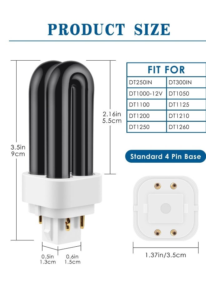 عبوة 3 مصابيح UV بديلة 7 واط لداناتراپ DT1100، DT250IN، DT300IN، DT1250 - مصابيح CFL فوق بنفسجية متوافقة بقاعدة 4 دبابيس  - Image 4