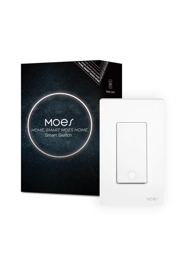 مويس مفتاح WiFi ذكي MOES Star Ring 1 Gang – متوافق مع Alexa و Google Assistant – شبكة 2.4GHz – Single Pole و 3-Way – تحكم عن بُعد - Image 1
