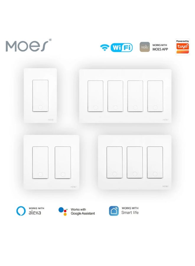 مويس مفتاح WiFi ذكي MOES Star Ring 1 Gang – متوافق مع Alexa و Google Assistant – شبكة 2.4GHz – Single Pole و 3-Way – تحكم عن بُعد - Image 2