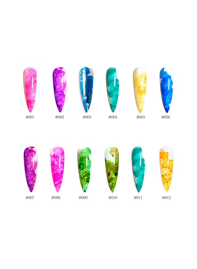 brunson Gel Ink Nail Polish Watercolor Ink Gel Nail Polish Flower Nail Art Blossom Gel for Spreading Marble Effect Soak Off UV Gel Manicure 15mlBGI10 - Image 2