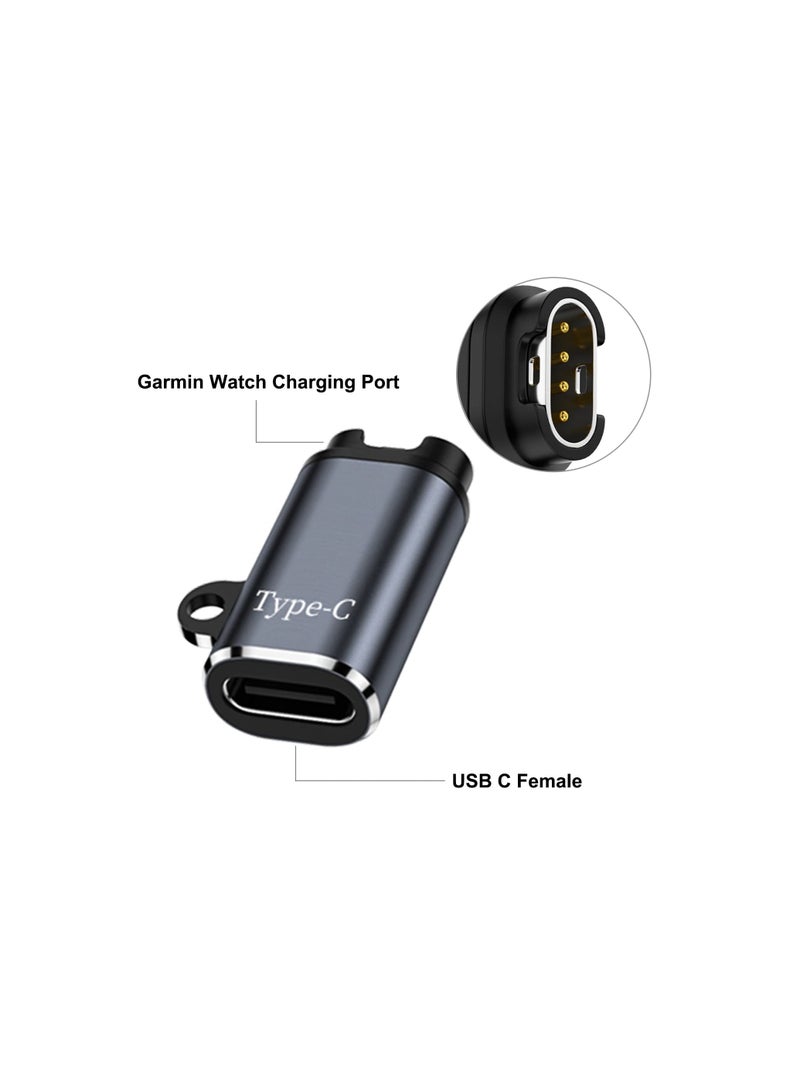 SYOSI Watch Cable Converter, USB C Adapter for Garmin Watch,  Garmin Watch Charger to USB Type C Cable Converter Connector for Fenix 7/7S/7X/6/6S/6X, Instinct 2/2S, Vivoactive 4/4S, Venu 2/2S, 2 Pack  - Image 2