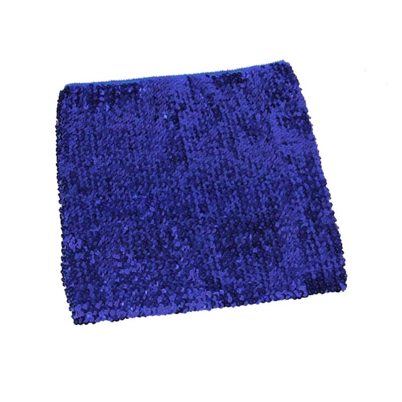 Fenyong Womens Sparkly Sequin Mermaid Crop Tops, Strapless Metallic Tube Tops for Party Clubwear(Royal Blue) - Image 4