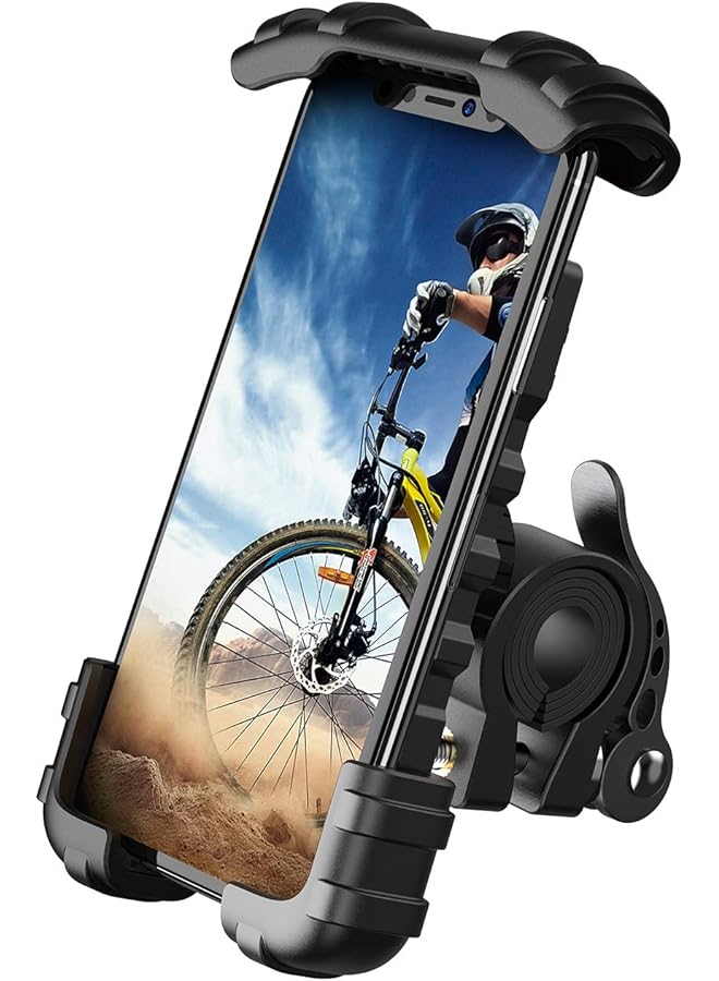 erorex Bike Phone Holder Motorcycle Phone Mount Motorcycle Handlebar Cell Phone Clamp Scooter Phone Clip For Iphone 15 Pro Max Plus 14 Pro Max S23 S24 Ultra 4.7 6.8" Smartphone - Image 1