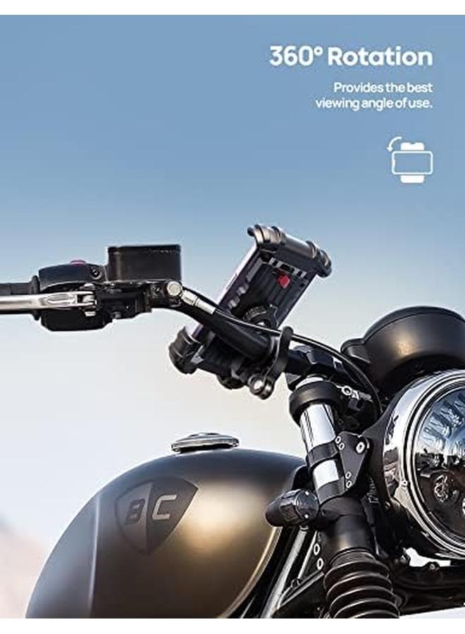 erorex Bike Phone Holder Motorcycle Phone Mount Motorcycle Handlebar Cell Phone Clamp Scooter Phone Clip For Iphone 15 Pro Max Plus 14 Pro Max S23 S24 Ultra 4.7 6.8" Smartphone - Image 3