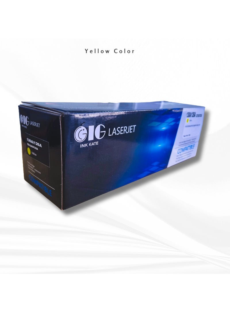 أي جي كارتريدج حبر أصفر متوافق من IG – متوافق مع 130A / 126A / CE312A / CF352A – لطابعات HP CP1025، MFP M176، M177 وCanon LBP7010C، LBP7018C – حتى 1000 صفحة - Image 2