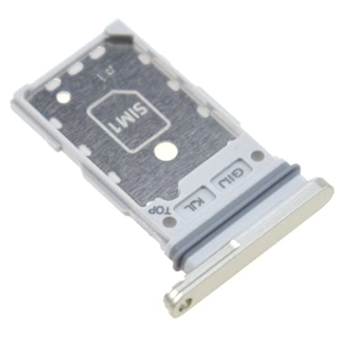 Vekir Dual SIM Card Tray for Samsung Galaxy S21 FE 5G SM-G990B SIM Card Holder for SM-G990B SIM Card Slot Replacement for SM-G990U SM-G990U1 Silver - Image 1