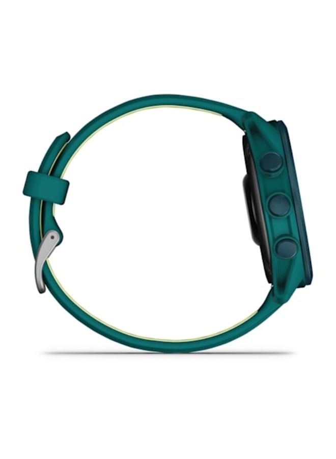 GARMIN Forerunner 170 MUSIC - 43mm - Teal Green/Citron - Up to 10 Days of Battery Life - 1.2” AMOLED Display, Chemically-strengthened glass, Heart Rate Monitor, All day stress monitor, Gps tracking, Music on your Wrist, iOS and Android compatible Teal Green/Citron - Image 5