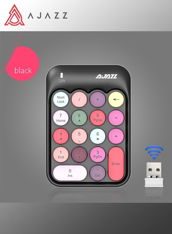 A-jazz AJAZZ AK18 Universal Digital Keypad (with USB receiver), powered by AAA batteries (non-rechargeable). An 18-key mini retro portable keyboard featuring a chocolate-style key mechanism. - Image 1