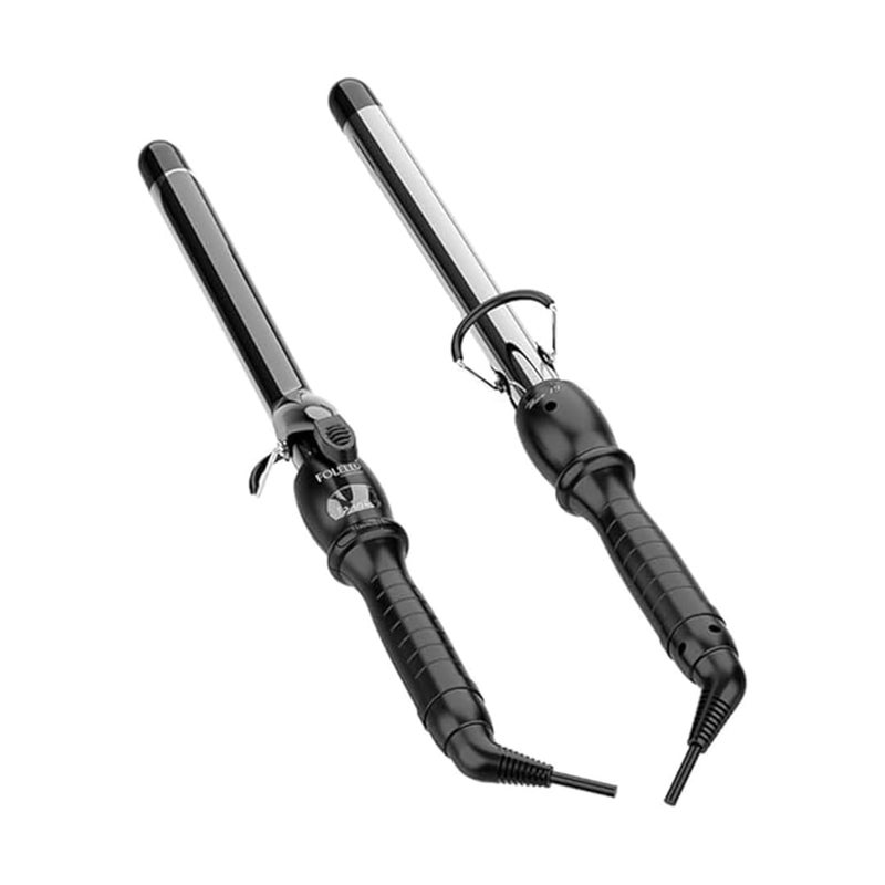FOLELLO - Wave 19 - Curling Tong for Professionals, Salons and Home Use - Ergonomic Design & Comfortable Grip - Hair Curling, Styling - 19MM Barrel, Black - Image 1