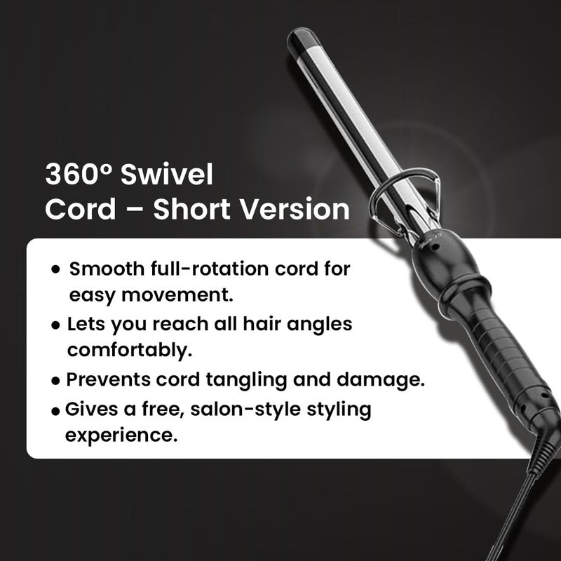 FOLELLO - Wave 19 - Curling Tong for Professionals, Salons and Home Use - Ergonomic Design & Comfortable Grip - Hair Curling, Styling - 19MM Barrel, Black - Image 3