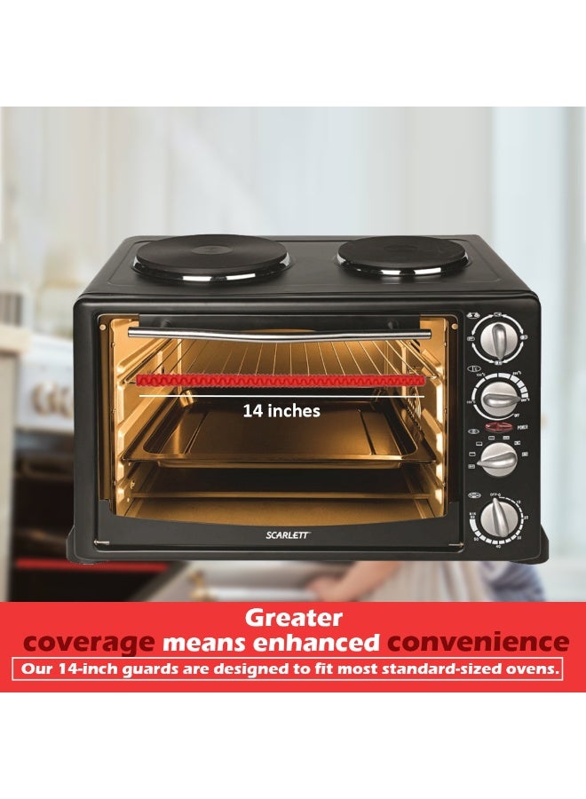 VLA Silicone Oven Rack Shields Extra Long Oven Rack Protectors, 14 Inches Heat Resistant Oven Rack Edge Protector Guard Cover Full Length Fit on Standard-Sized Ovens (Red, 2 Pack - 14 Inches) - Image 2
