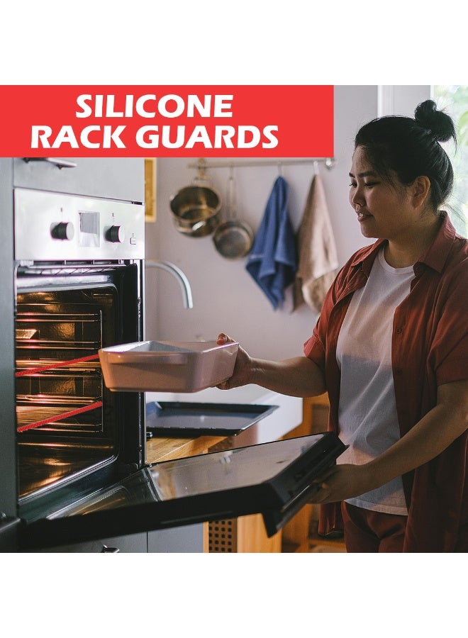 VLA Silicone Oven Rack Shields Extra Long Oven Rack Protectors, 14 Inches Heat Resistant Oven Rack Edge Protector Guard Cover Full Length Fit on Standard-Sized Ovens (Red, 2 Pack - 14 Inches) - Image 5