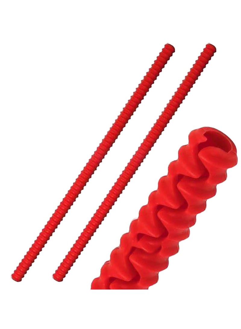 VLA Silicone Oven Rack Shields Extra Long Oven Rack Protectors, 14 Inches Heat Resistant Oven Rack Edge Protector Guard Cover Full Length Fit on Standard-Sized Ovens (Red, 2 Pack - 14 Inches) - Image 1