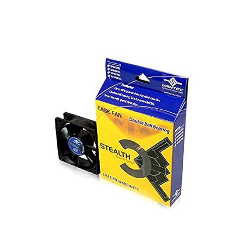 Vantec Stealth SF12025L 120x120x25mm Double Ball Bearing Silent Case Fan Black