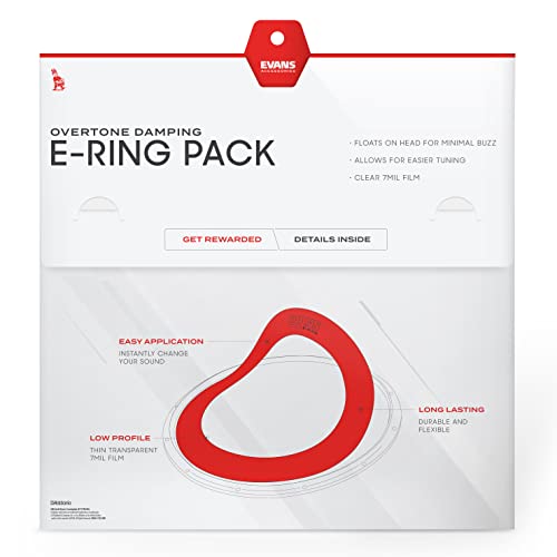 Evans Fusion E-Ring Pack Includes 10x1", 12x1.5", 14x1.5", and 14x1" - Image 3