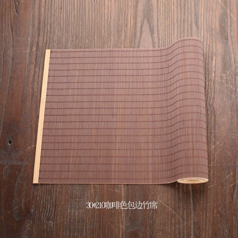 Bamboo Tea Mat Tea Ceremony Bamboo Mat Tea Set Bamboo Mat Kung Fu Tea Accessories Tea-Making Heat Insulation Tea Mat Bamboo Tea Curtain Coaster - Image 1
