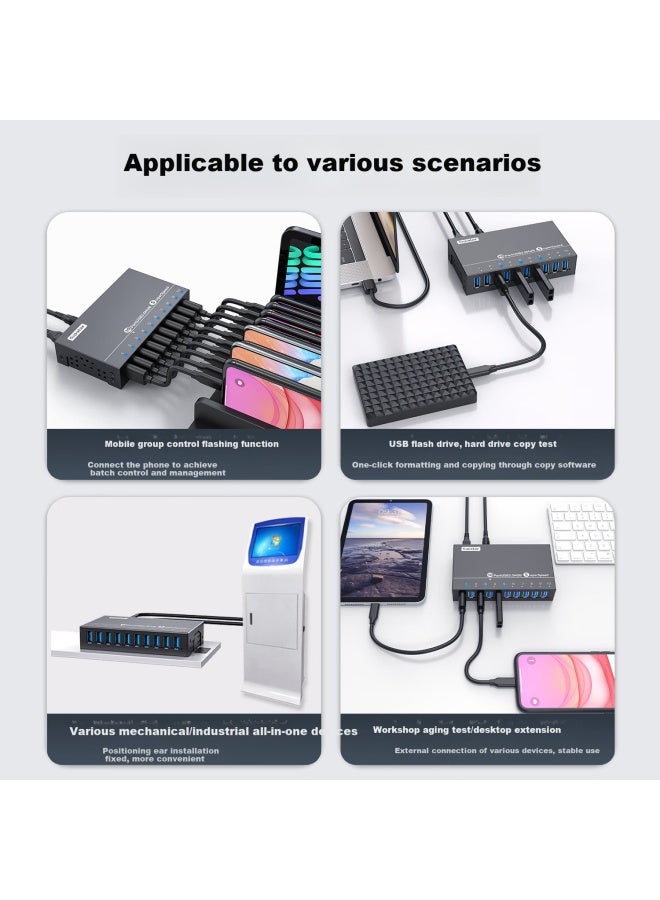 Sipolar Usb 3.0 Hub 10 Port High Speed Industrial Splitter A-103 (3M) Hub Expansion Dock Computer Converter One Drag Multiple Single Port 1A With Power Charging - Image 4