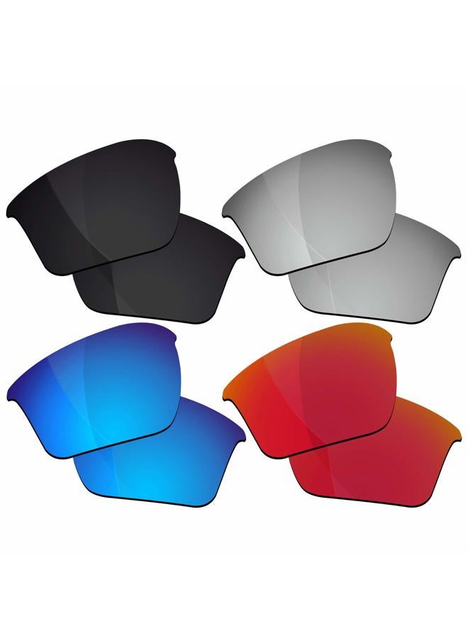 ROCKSHELL Polarized Lenses Replacement for Oakley Half Jacket 2.0 XL OO9154 Sungl - Jet Black + Lava Red + Ice Blue + GT Silver - Image 1