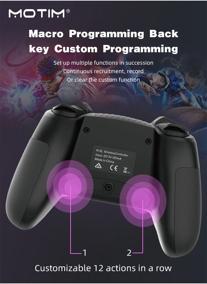 6-Axis Handle Controllers for Nintendo Switch Pro, Wireless Bluetooth Wake-up Function for Switch Lite Switch, OLED Switch Remote Gamepad, Gyro Axis Programmable