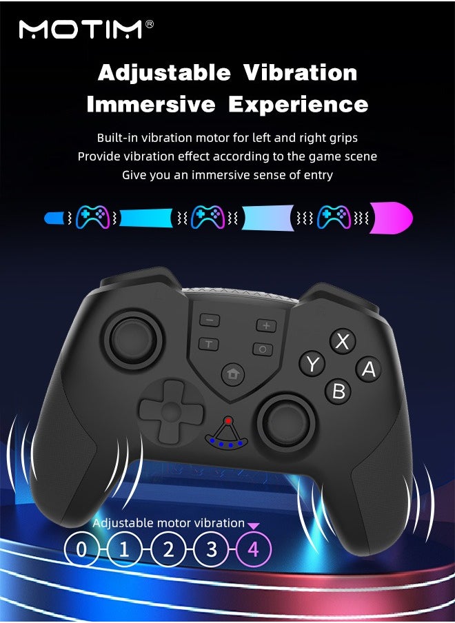 6-Axis Handle Controllers for Nintendo Switch Pro, Wireless Bluetooth Wake-up Function for Switch Lite Switch, OLED Switch Remote Gamepad, Gyro Axis Programmable