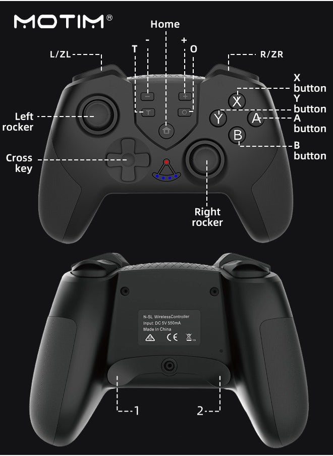 6-Axis Handle Controllers for Nintendo Switch Pro, Wireless Bluetooth Wake-up Function for Switch Lite Switch, OLED Switch Remote Gamepad, Gyro Axis Programmable