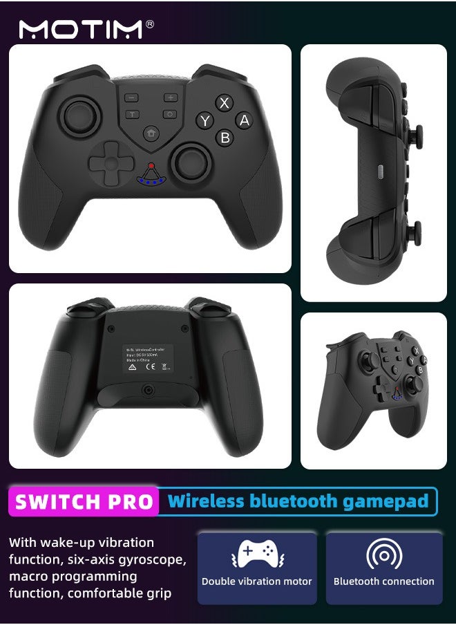 Motim 6-Axis Handle Controllers for Nintendo Switch Pro, Wireless Bluetooth Wake-up Function for Switch Lite Switch, OLED Switch Remote Gamepad, Gyro Axis Programmable  - Image 2
