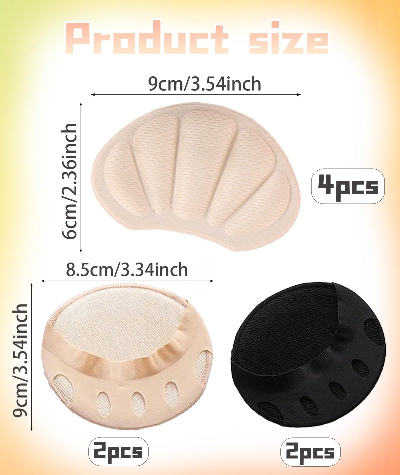 INIMAGINE 8 Pcs Shoe Bite Protector, Heel Pad, Heel Protector For Women a Pair Of Black And Skin Tone To Protect Your Feet No Feeling Even When Wearing Shoes - Image 2