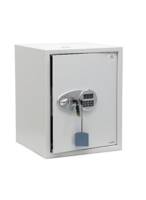 Karnak Safe Box with Digital Pin Code Keypad and Key Lock for Home Office Personal Use (L40xW40xH50cm) Color Whites